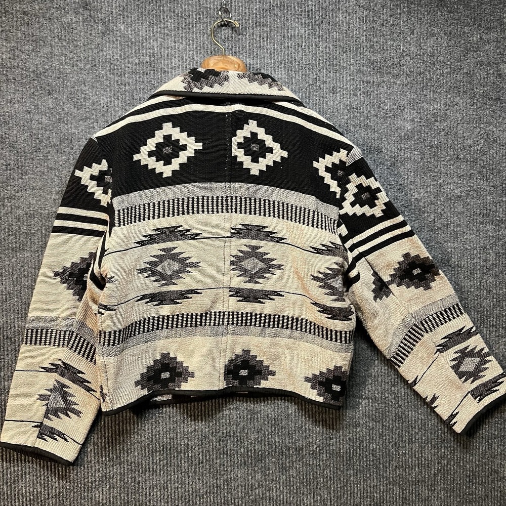 Vintage Flashback Southwestern Aztec Cotton Cardigan Women's Size Large Tan - Picture 7 of 7